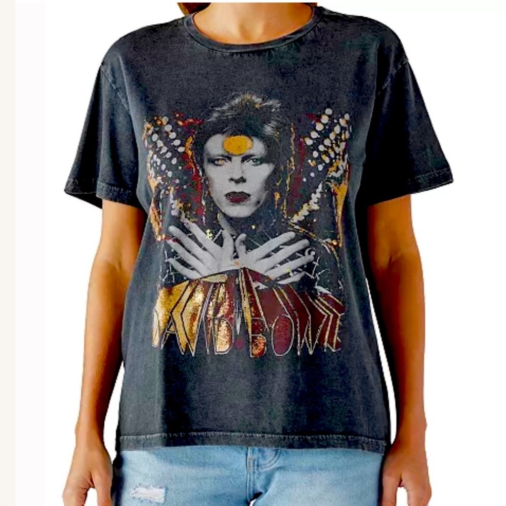David Bowie Lucky Brand Vintage 75th Anniversary Tee Small NWOT